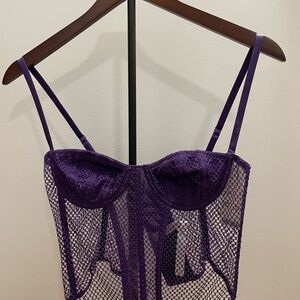 Urban Outfitters Purple Mesh Chemise
